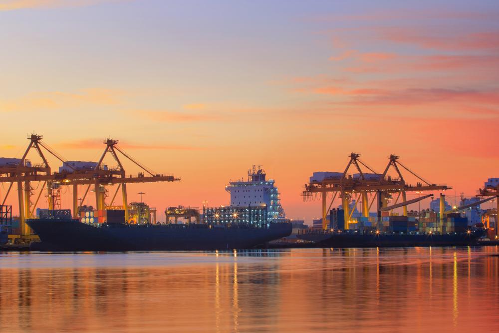 Commercial vessel underway at sea